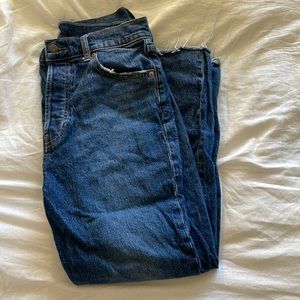 Dark Wash Gap Cheeky Straight High Rise Jeans